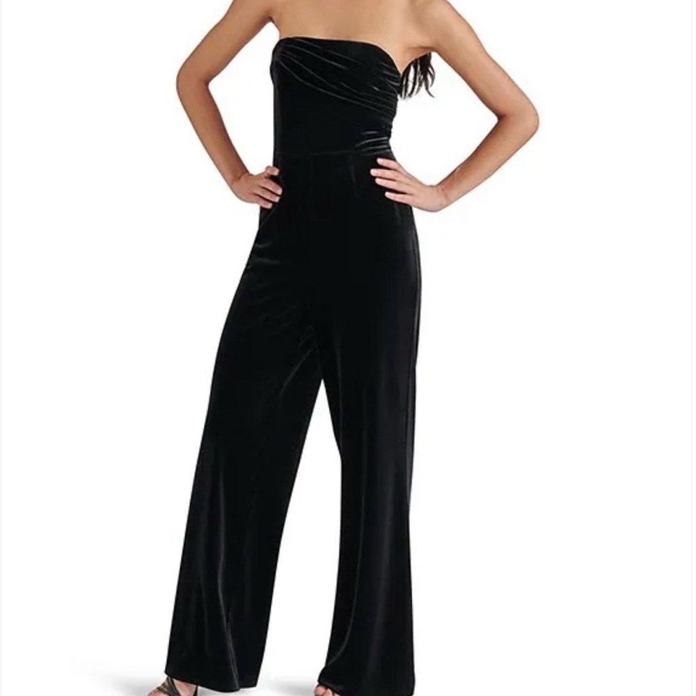 Black Velvet Wide-Leg Jumpsuit